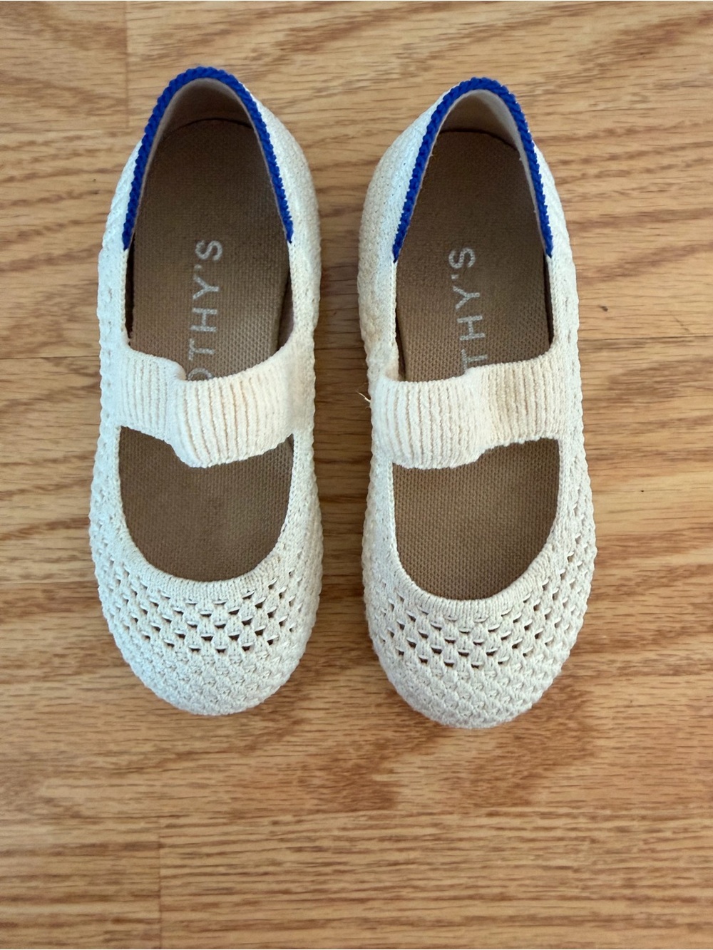 Rothy's Toddler Cream Crochet Mary Jane Flats